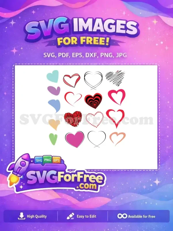 Free Colorful Open Heart Free Romantic Designs Love Free SVG
