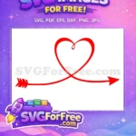 Free Red Arrow Free Open Heart Valentine Free SVG - Instant Download