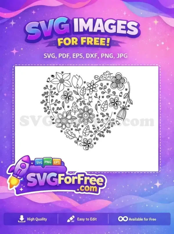 Free Floral Bouquet Free Open Heart Floral Design Free SVG
