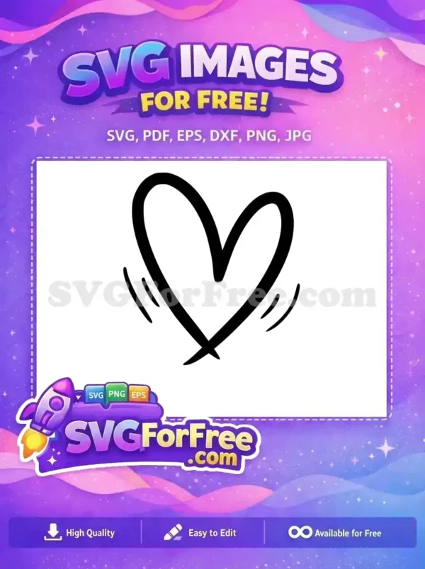 Free Simple Bold Outline Free Open Heart Design Free SVG