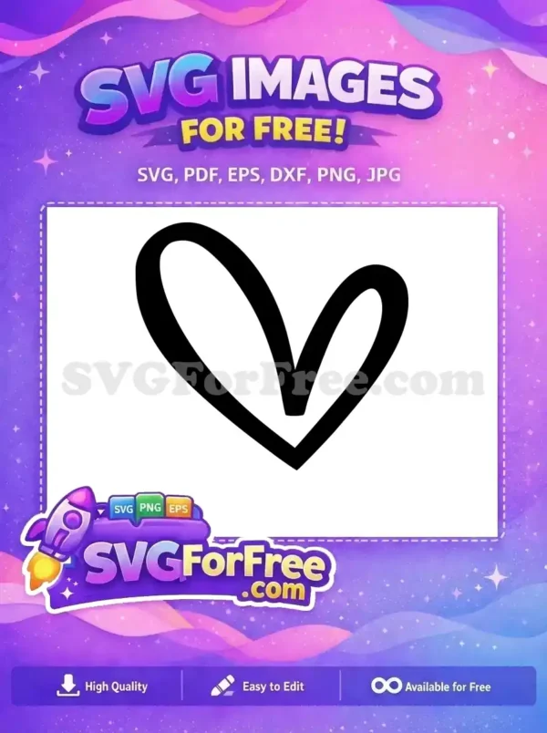 Free Black Open Heart Free Love Simple Design Free SVG