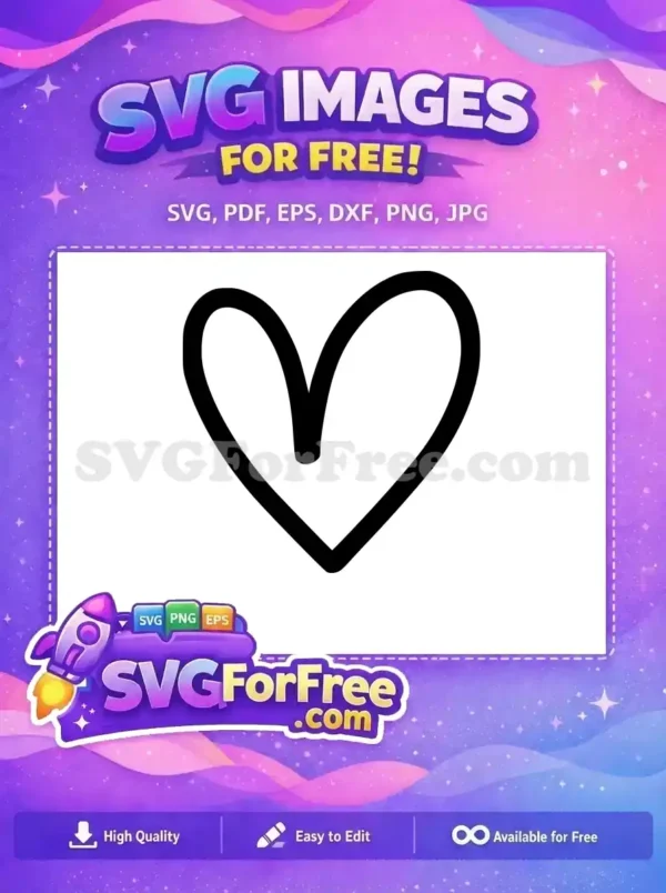 Free Simple Line Free Love Heart Open Free SVG Free Simple Line Free Love Heart Open Free SVG