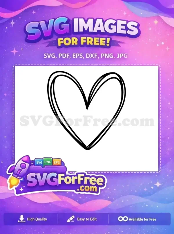 Free Double Outline Free Heart Shape Open Heart Free SVG