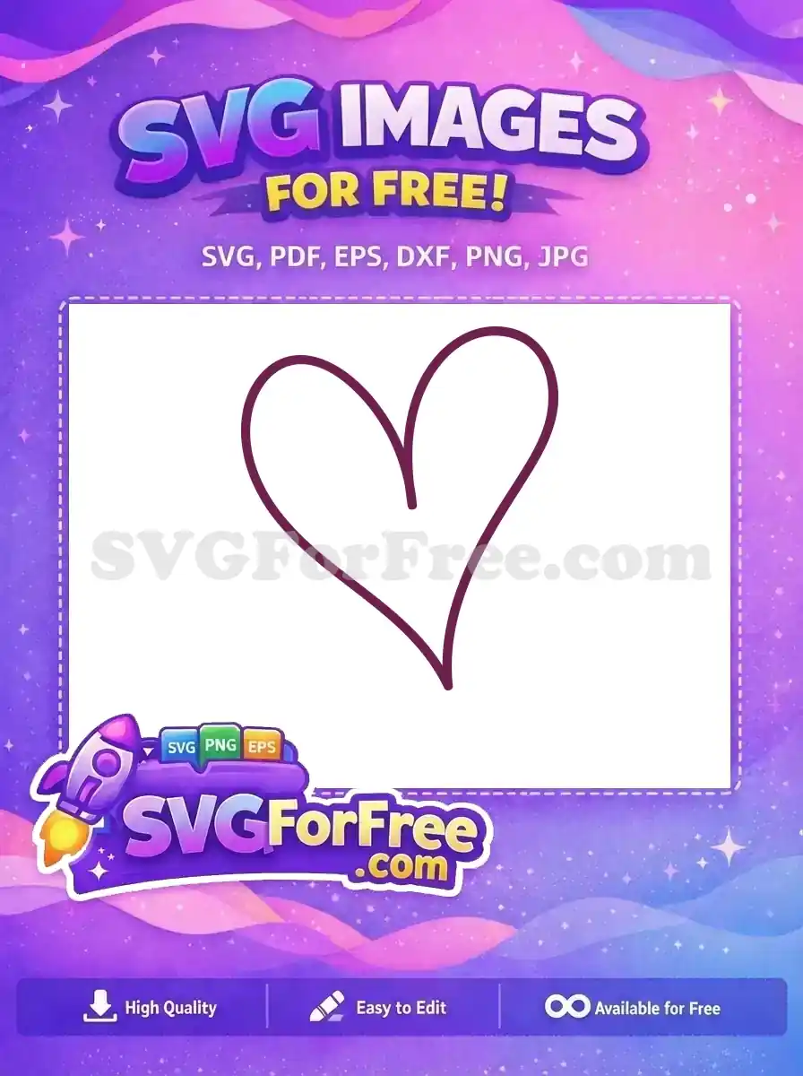 Free Simple Outline Free Purple Heart Open Heart Free SVG