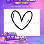 Free Open Heart Free Valentine Simple Heart Free SVG - Instant Download
