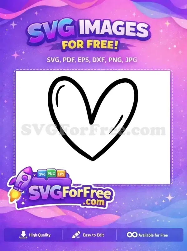 Free Open Heart Free Valentine Simple Heart Free SVG