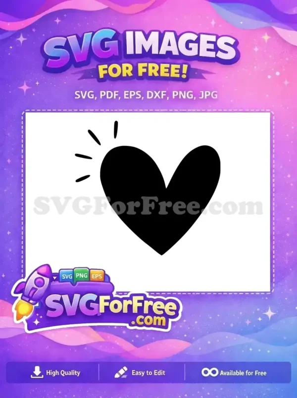 Free Love Heart Graphic Free Line Open Heart Free SVG