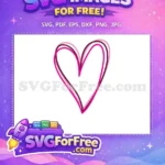Free Open Heart Free Layered Lines Heart Design Free SVG - Instant Download