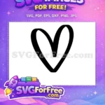 Free Elegant Line Free Open Heart Design Valentines Free SVG - Instant Download