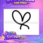 Free Simple Open Heart Free Love Symbol Valentine Free SVG - Instant Download