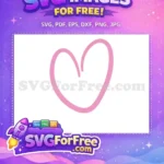 Free Pink Open Heart Free Love Heart Free SVG - Instant Download