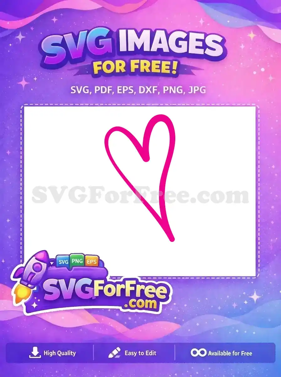 Free Hand-drawn Pink Free Doodle Love Symbol Open Heart Free SVG