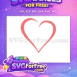 Free Simple Open Heart Free Valentine's Day Free SVG - Instant Download