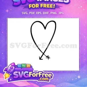 Free Arrow Pierced Free Heart Open Heart Free SVG