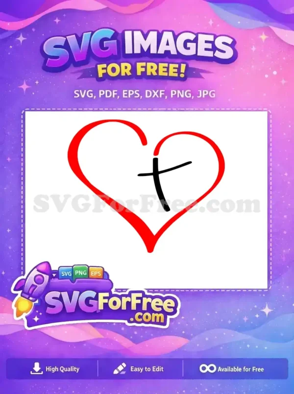 Free Red Outline Free Black Cross Open Heart Free SVG Free Red Outline Free Black Cross Open Heart Free SVG