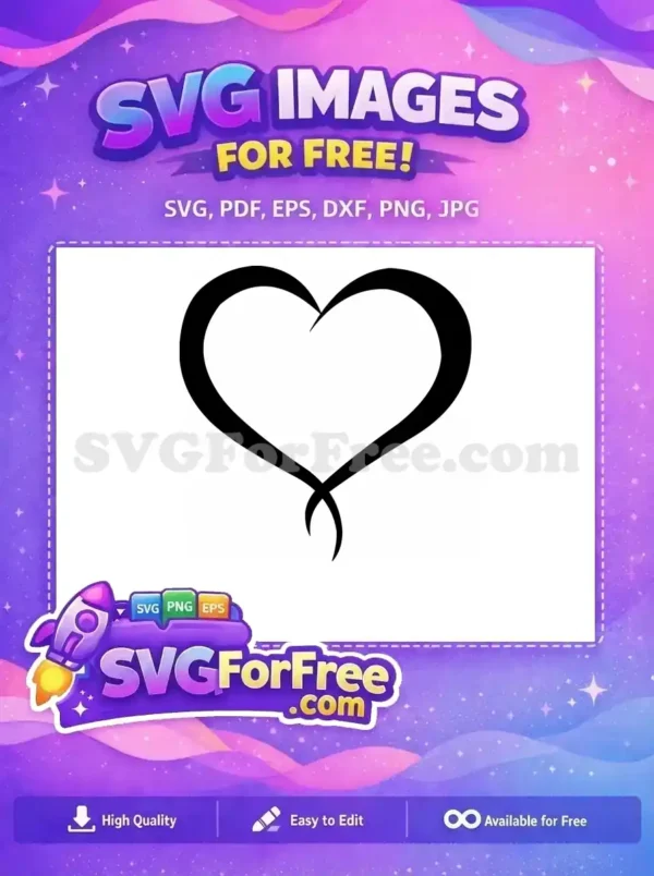 Free Open Heart Free Love Silhouette Valentine Free SVG Free Open Heart Free Love Silhouette Valentine Free SVG