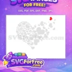Free Grey Hearts Free Cloud Design Love Free SVG - Instant Download