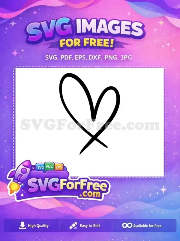 Free Minimalist Line Free Art Heart Open Free SVG