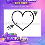 Free Arrow Pierced Heart Free Open Heart Design Free SVG - Instant Download