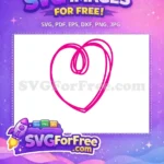 Free Hot Pink Open Heart Free Valentine's Day Free SVG - Instant Download
