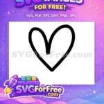 Free Heart Outline Free Minimalist Open Heart Free SVG - Instant Download