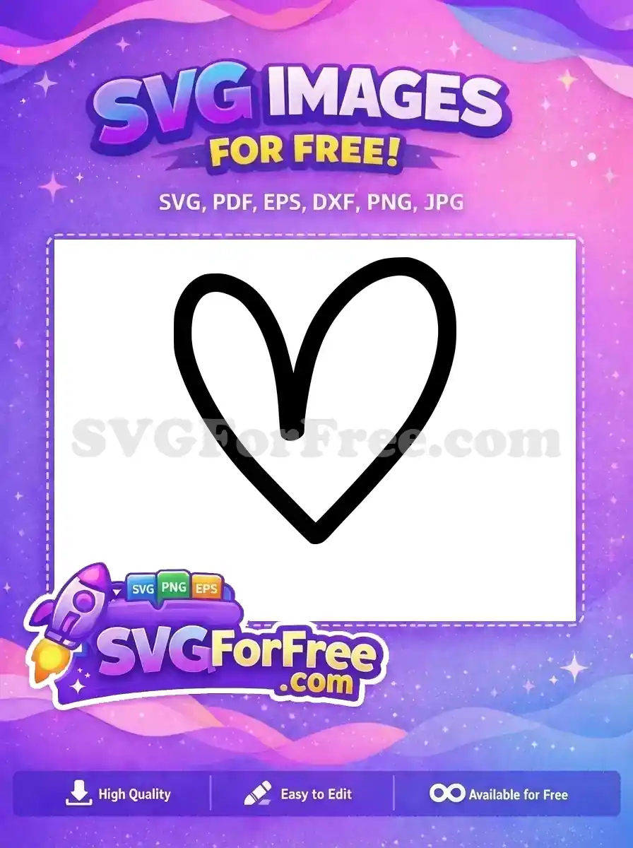 Free Heart Outline Free Minimalist Open Heart Free SVG