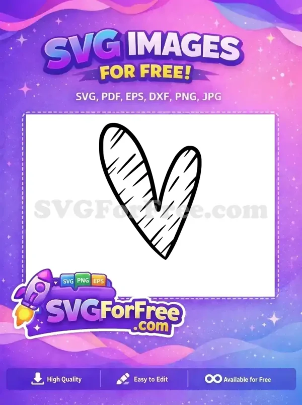 Free Simple Line Free Heart One Open Heart Free SVG