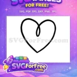 Free Simple Line Free Open Heart Category 1 Free SVG - Instant Download