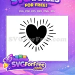 Free Black Heart Free Radiating Lines Open Heart Free SVG - Instant Download