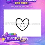 Free Smiling Face Free Heart Open Heart Free SVG - Instant Download