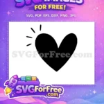 Free Simple Heart Free Black Open Heart Free SVG - Instant Download