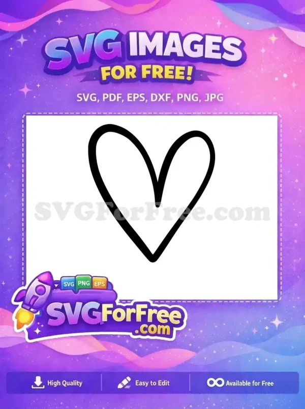 Free Heart Outline Free Love Element Open Heart Free SVG