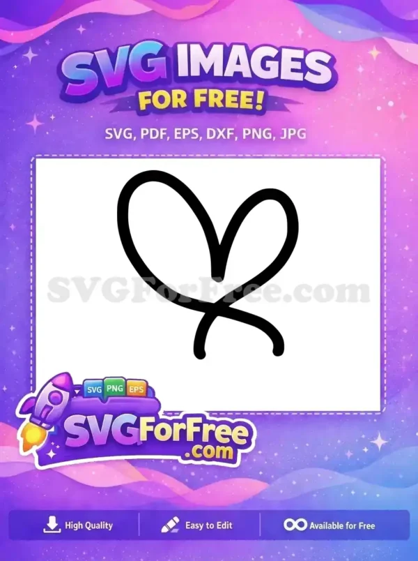 Free Simple Line Free Open Heart Love Free SVG