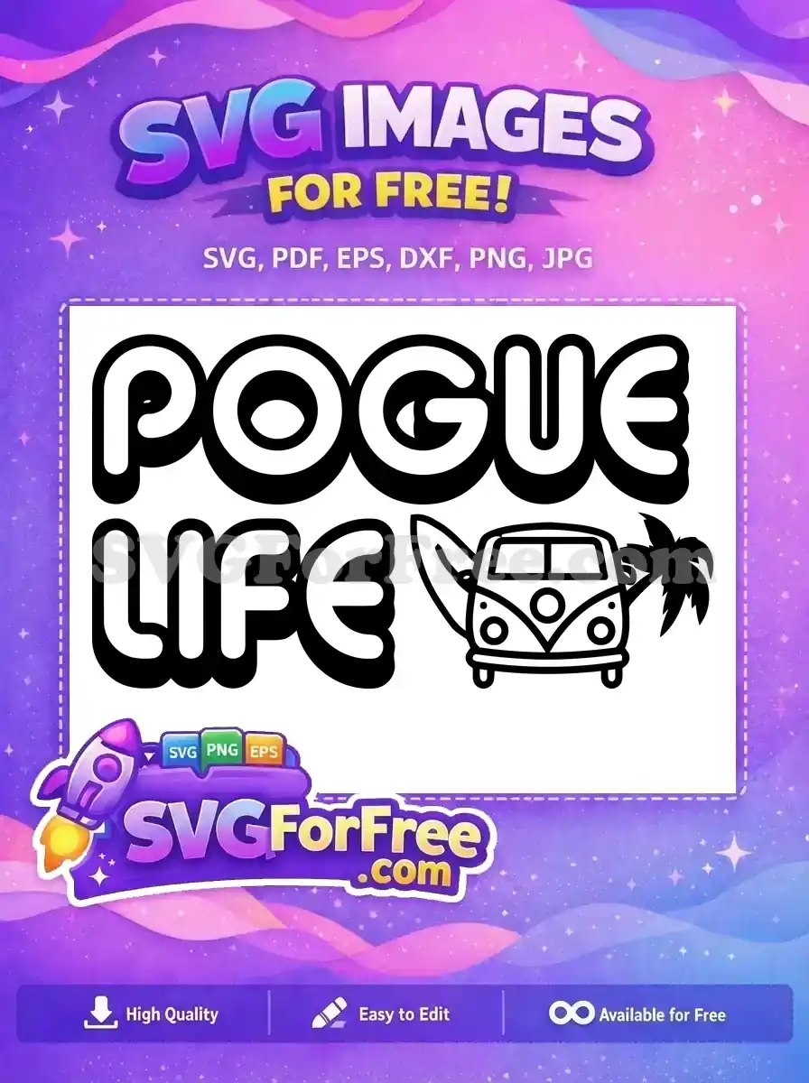 Free Pogue Life Van Free Surfboard Palm Outer Banks Free SVG
