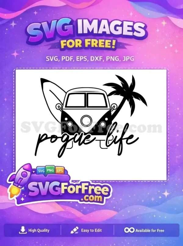 Free Retro Van Free Surfboard Outer Banks Free SVG