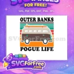 Free Tan Surfboard Van Free Pogue Life Outer Banks Free SVG - Instant Download