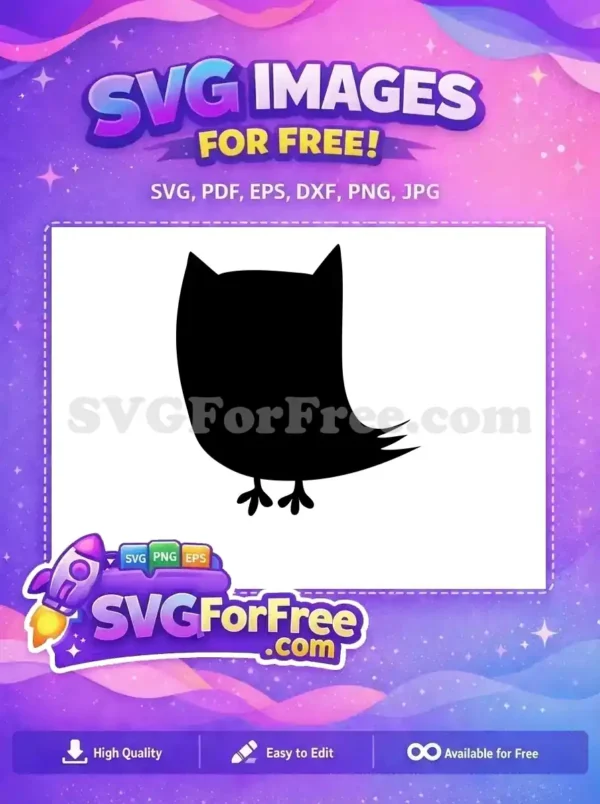 Free Black Owl Silhouette Free Vector Cute Bird Free SVG