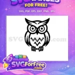 Free Black Geometric Owl Stare Free Silhouette Halloween Free SVG - Instant Download