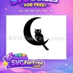 Free Silhouette Owl Free Crescent Moon Night Free SVG - Instant Download
