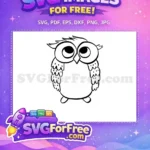 Free Cute Owl Free Silhouette Design Art Free SVG - Instant Download