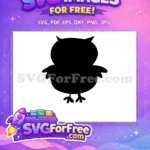 Free Simple Silhouette Free Winged Owl Design Free SVG - Instant Download