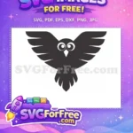Free Geometric Eyes Free Silhouette Owl Flying Free SVG - Instant Download