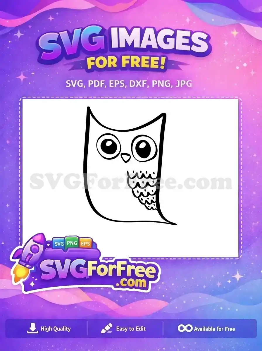 Free Simple Owl Free Night Silhouette Flying Free SVG 1