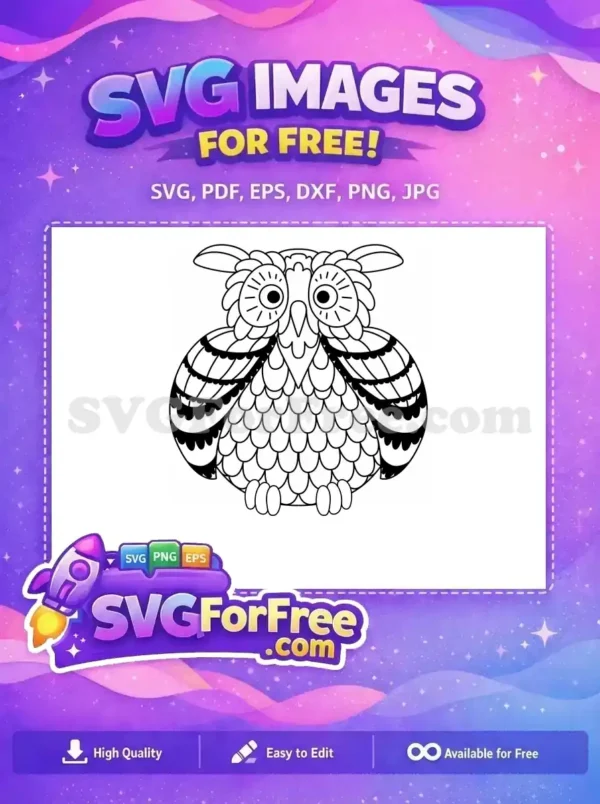 Free Detailed Feathering Free Wide Eyes Owl Silhouette Free SVG Free Detailed Feathering Free Wide Eyes Owl Silhouette Free SVG