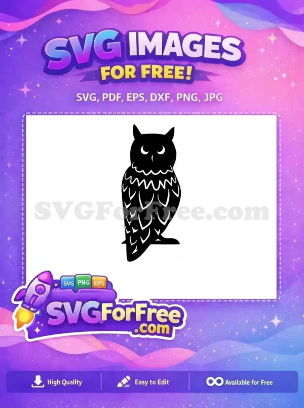 Free Owl Silhouette Free Bird Outline Forest Free SVG
