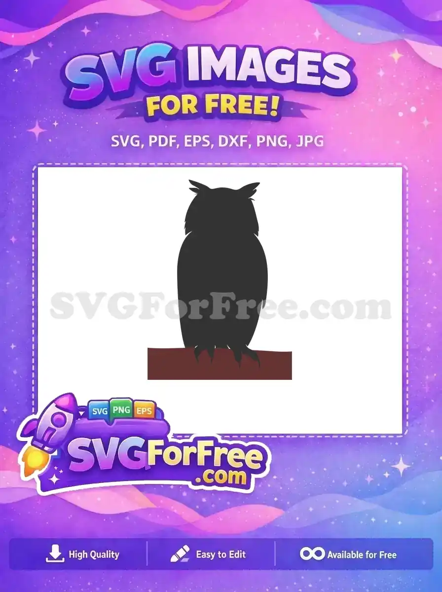 Free Dark Owl Silhouette Free Perched Bird Free SVG