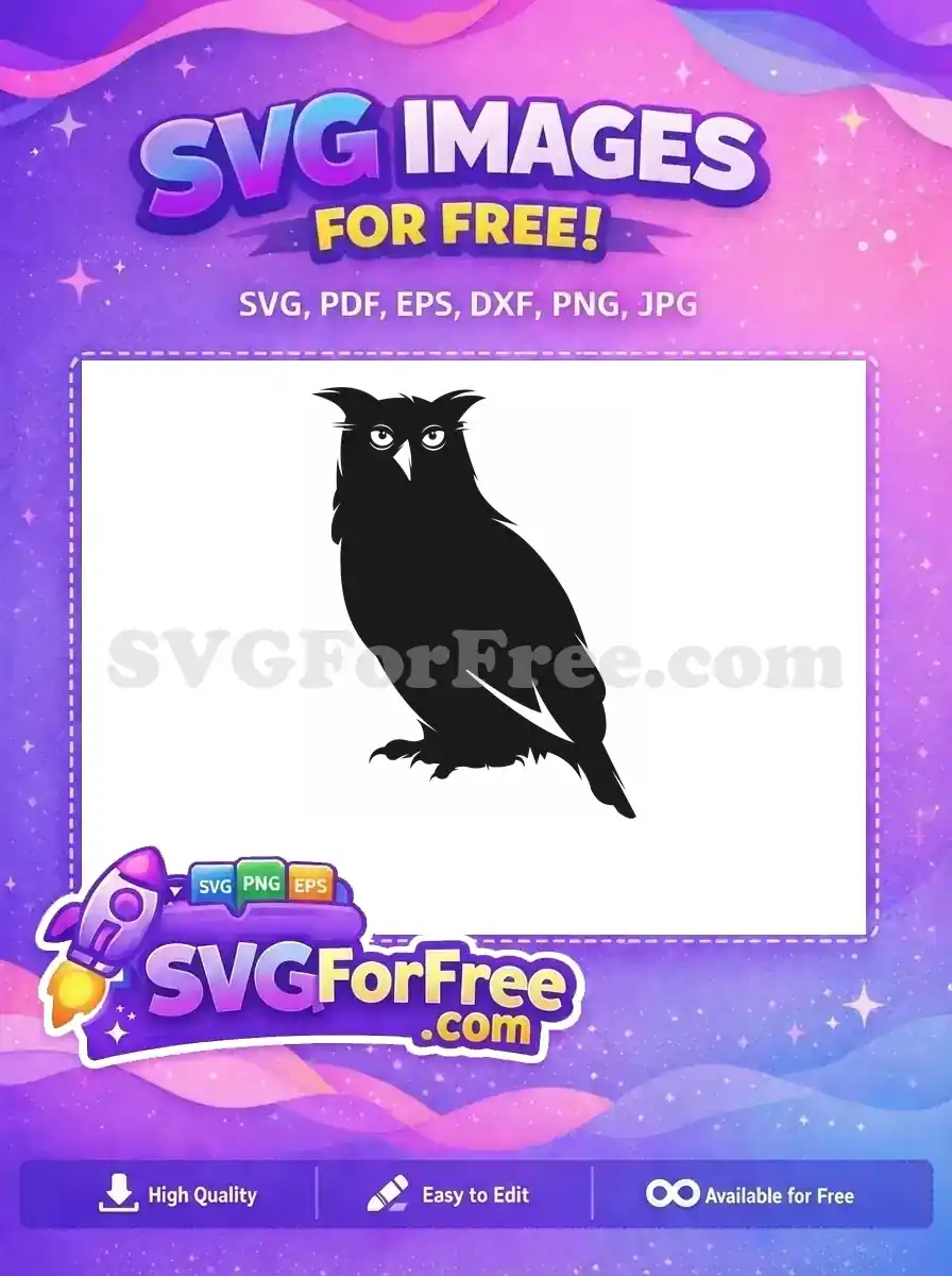Free Detailed Silhouette Free Sharp Features Owl Free SVG