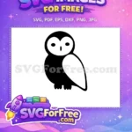Free Cute Owl Free Silhouette Black Graphic Free SVG - Instant Download
