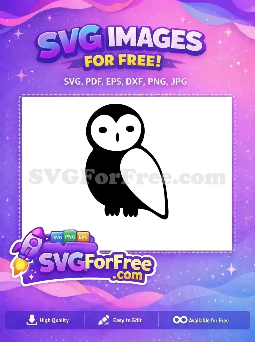 Free Cute Owl Free Silhouette Black Graphic Free SVG
