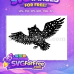 Free Flying Starry Owl Free Silhouette Night Free SVG - Instant Download